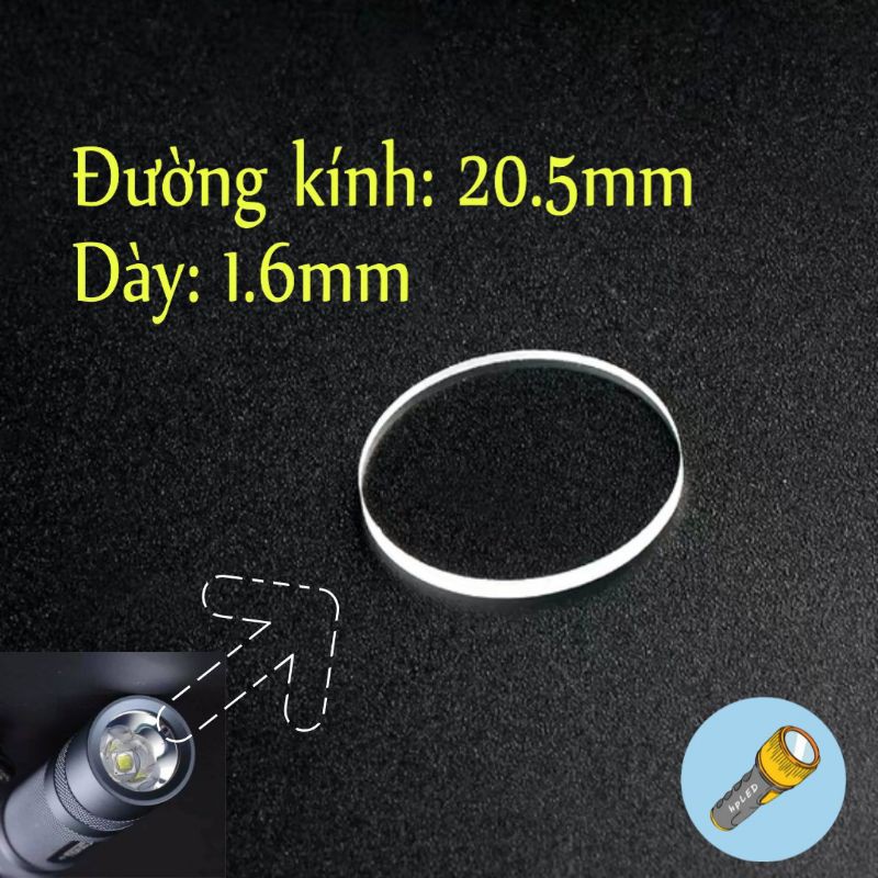 Kính đèn pin convoy S2 S2+ S3 S5 S6 S8 20.5x1.6mm