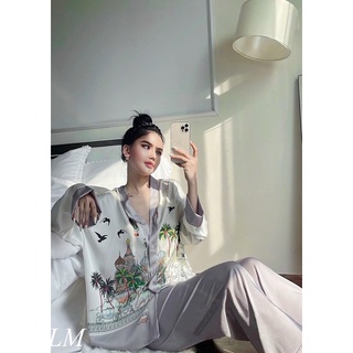 Bộ ngủ lụa cổ v cao cấp