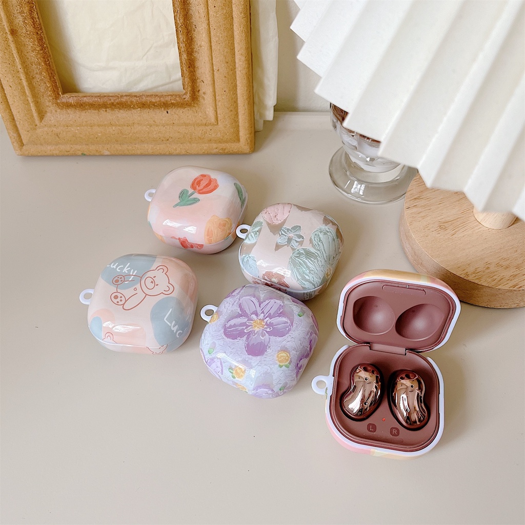 Vỏ Bảo Vệ Hộp Sạc Tai Nghe Bluetooth Không Dây Samsung Galaxy Buds Hình Hoa / Gấu / Trái Tim Hoạt Hình Dễ Thương | Buds 2 | Buds pro / buds 2 pro