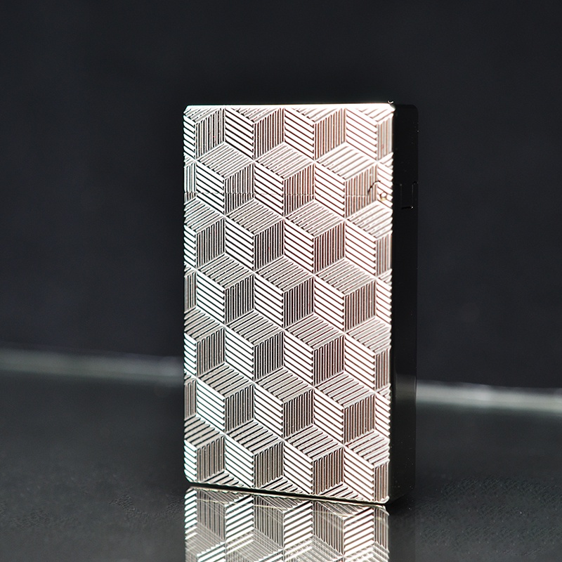 Bật-lửa Dupont D49-Ô Vuông 3D Trắng. CAO CẤP-SANG TRỌNG