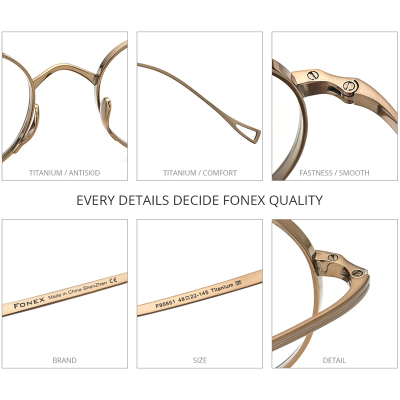 Mắt kính gọng tròn bằng titan siêu nhẹ phong cách Vintage thời trang mới 2021