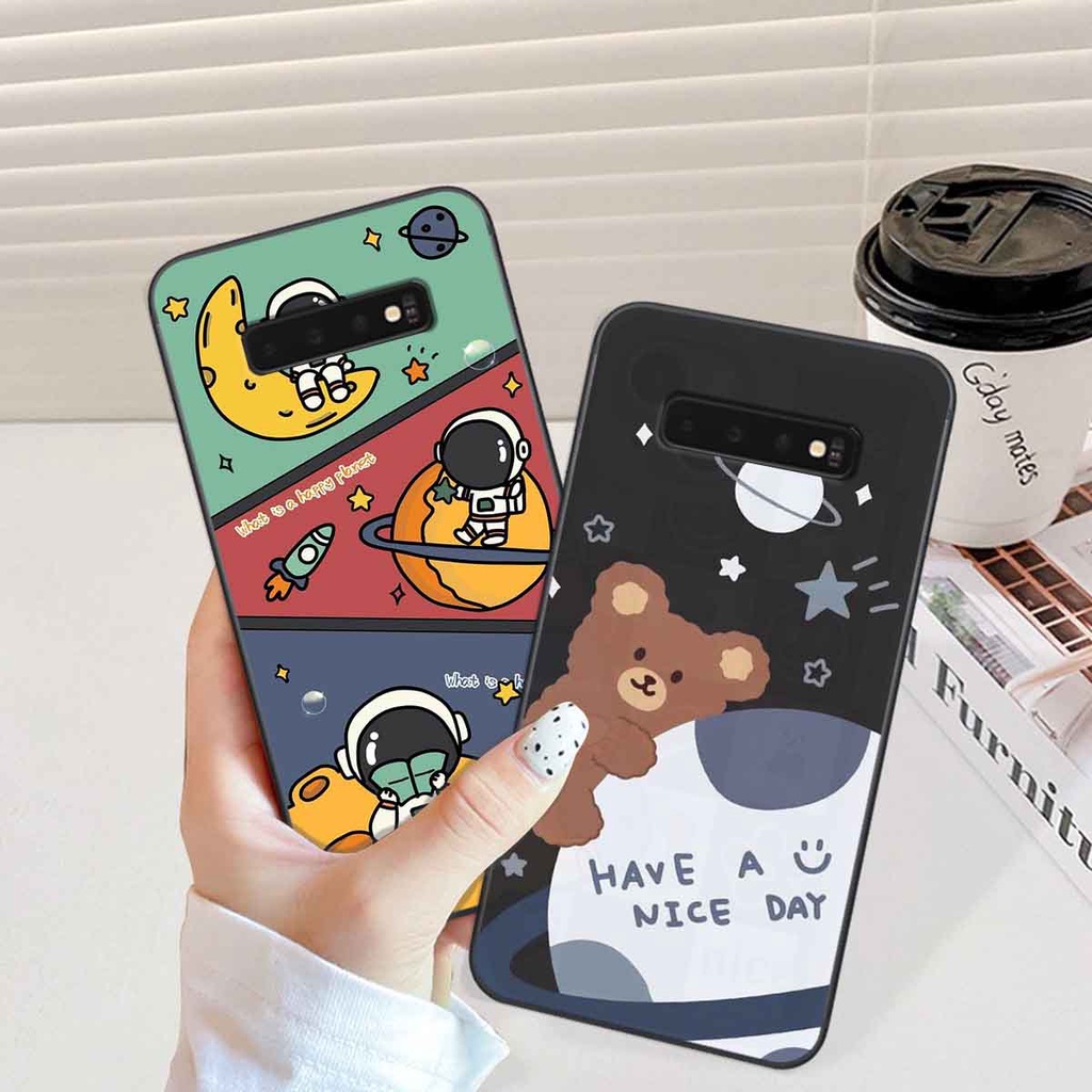 Ốp Samsung S10 / S10 5G / S10 Plus / S10+ in hình vũ trụ, phi hành gia bầu trời cute dễ thương