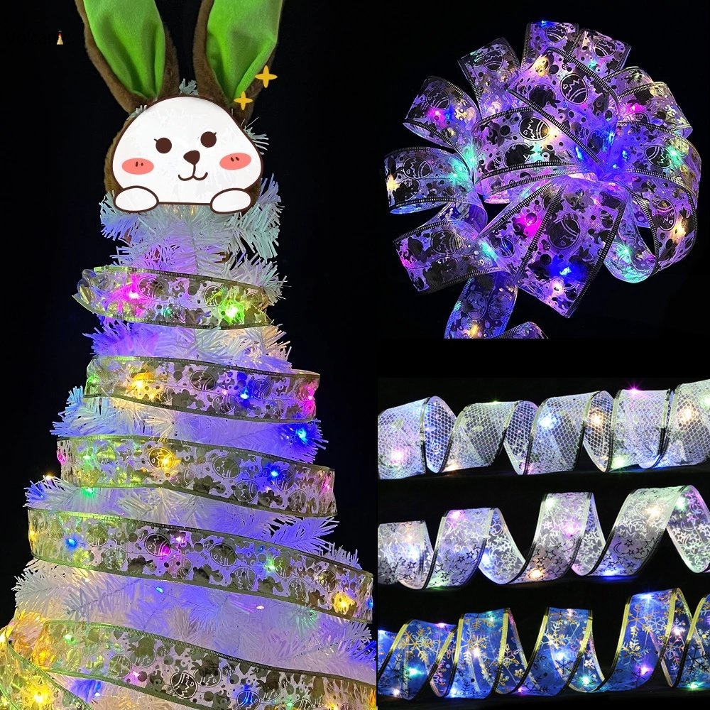 1 / 2 / 4 / 5M Dây Đèn LED Hình Nơ Trang Trí Cây Thông Giáng Sinh Năm Mới