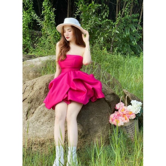 Đầm váy hotgirl dự tiệc cúp ngực xoè bồng dún tầng