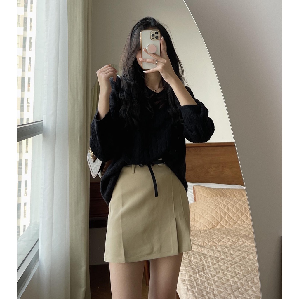Chân váy xếp li lệch kèm đai 956 | BigBuy360 - bigbuy360.vn