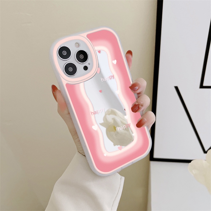 Ốp lưng iphone gương cạnh vuông sóng happy luck 6/6plus/7/7plus/8/8plus/x/xs/11/12/13/pro/max/plus/promax-Sale HOT U4-10