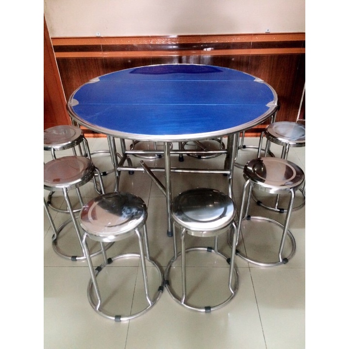 Bàn tròn inox giá rẻ-Mua ngay hôm nay, bàn tròn inox 1m2/1m4 ,bàn tròn inox xếp 3,bàn inox cao cấp