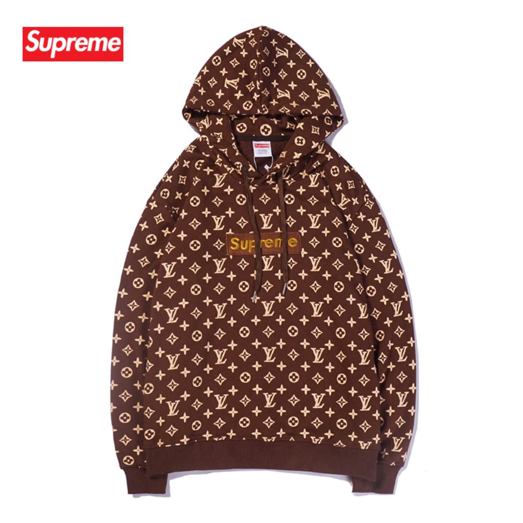 Áo hoodie tay dài in chữ Supreme hợp thời trang