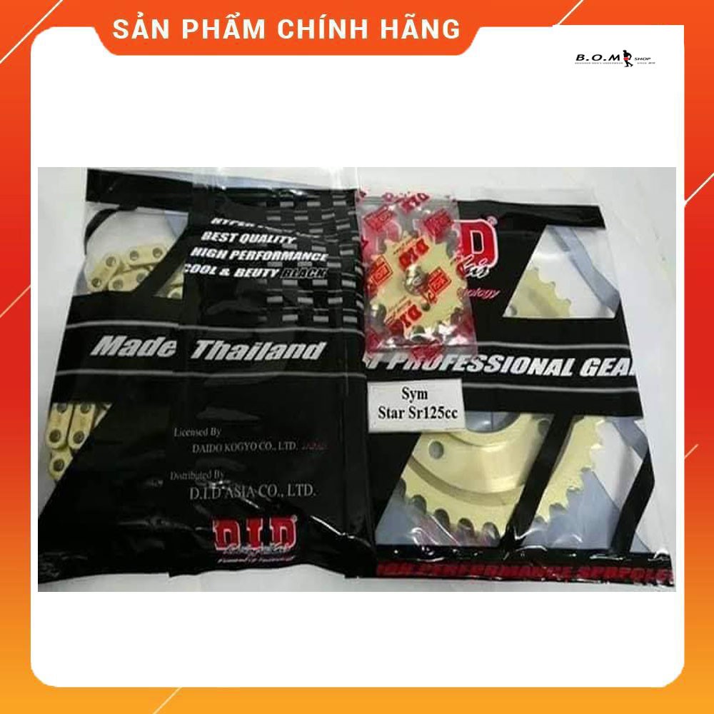 SYM /STAR SR 125 - Bộ nhông sên đĩa DID vàng nhập khẩu cao cấp dành cho SYM Star SR 125 (10li - 12li