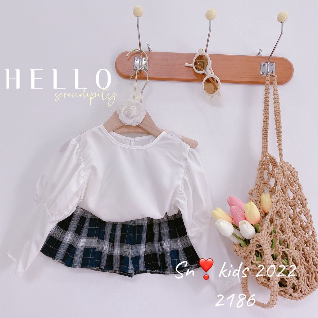 Set bộ yếm công sở cao cấp sang chảnh cho bé gái 8-20kg