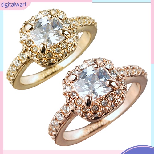 Nhẫn mặt vuông đính đá sang trọng cho nữ