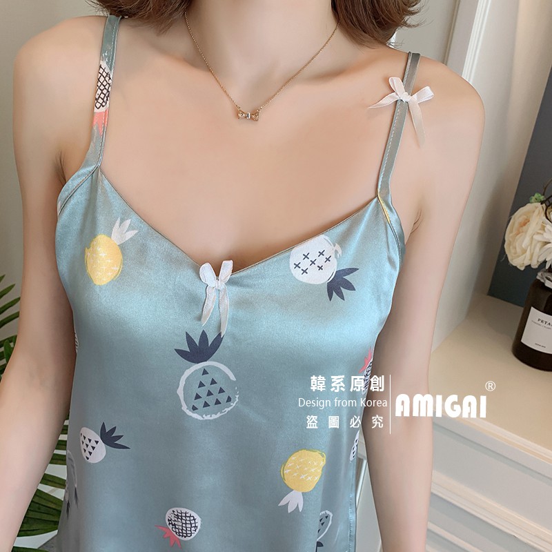 Đầm Ngủ Lụa Hai Dây Form Rộng Gợi Cảm Cho Nữ | BigBuy360 - bigbuy360.vn