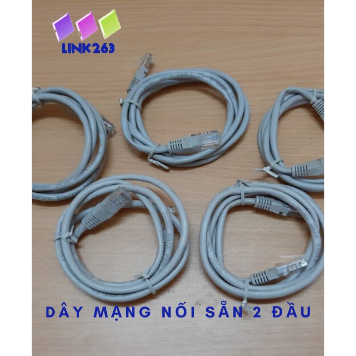 Dây cáp mạng đúc sẵn 2 đầu RJ45 CAT5E dài 5m - Dây mạng kết nối LAN bấm sẵn 2 đầu