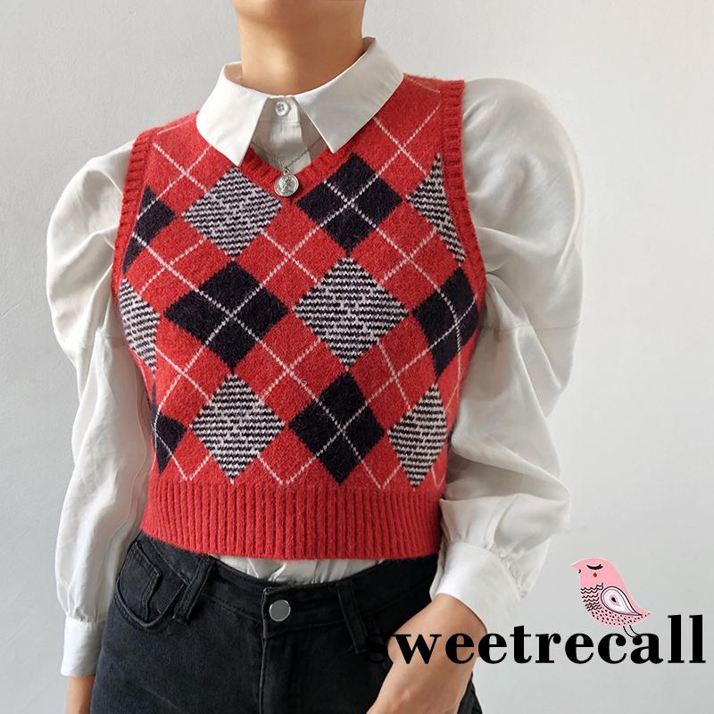 Áo dệt kim không tay cổ chữ V thời trang nữ sành điệu | BigBuy360 - bigbuy360.vn