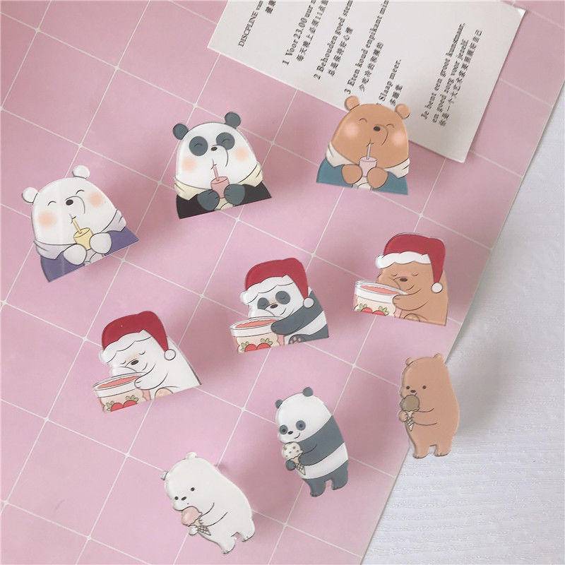 ⭐ iLado ⭐ 【3 PCS】 Kẹp tài liệu mini Kẹp Bướm kẹp nhựa kẹp kim loại Văn phòng phẩm We Barebears Học Sinh kẹp giấy đồ dùng học tập Acrylic Tiện Dụng Cho Học Sinh cho trường học văn phòng dễ thương