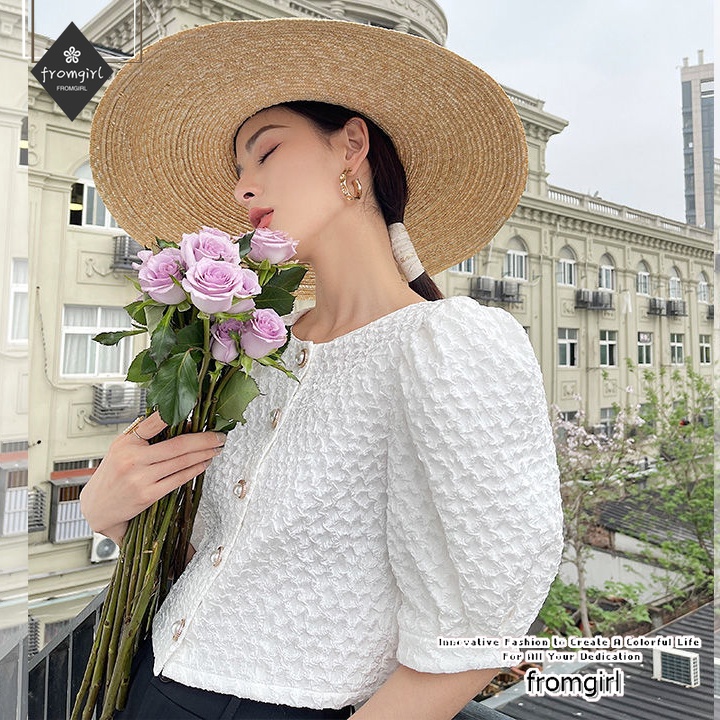 Áo Sơ Mi Tay Phồng Thời Trang Xuân Hè Cho Nữ