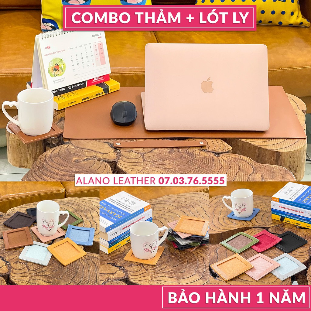 [COMBO HOT] Thảm Da Trải Bàn  + Lót Ly 5D Cao Cấp Chống Thấm Giá Xưởng