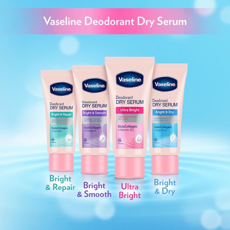 Serum Dưỡng Trắng Da & Khử Mùi Vùng Nách Vaseline 48h DRY SERUM Nội Địa Thái Lan 30-45 gram