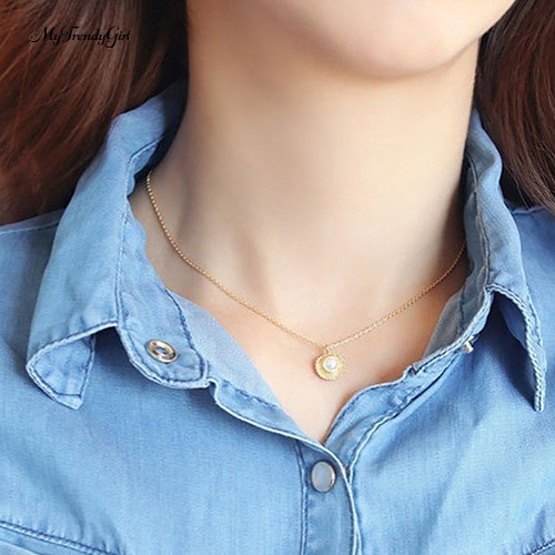 (Ne) Vòng cổ ngọc trai có mặt dây YR cho nữ