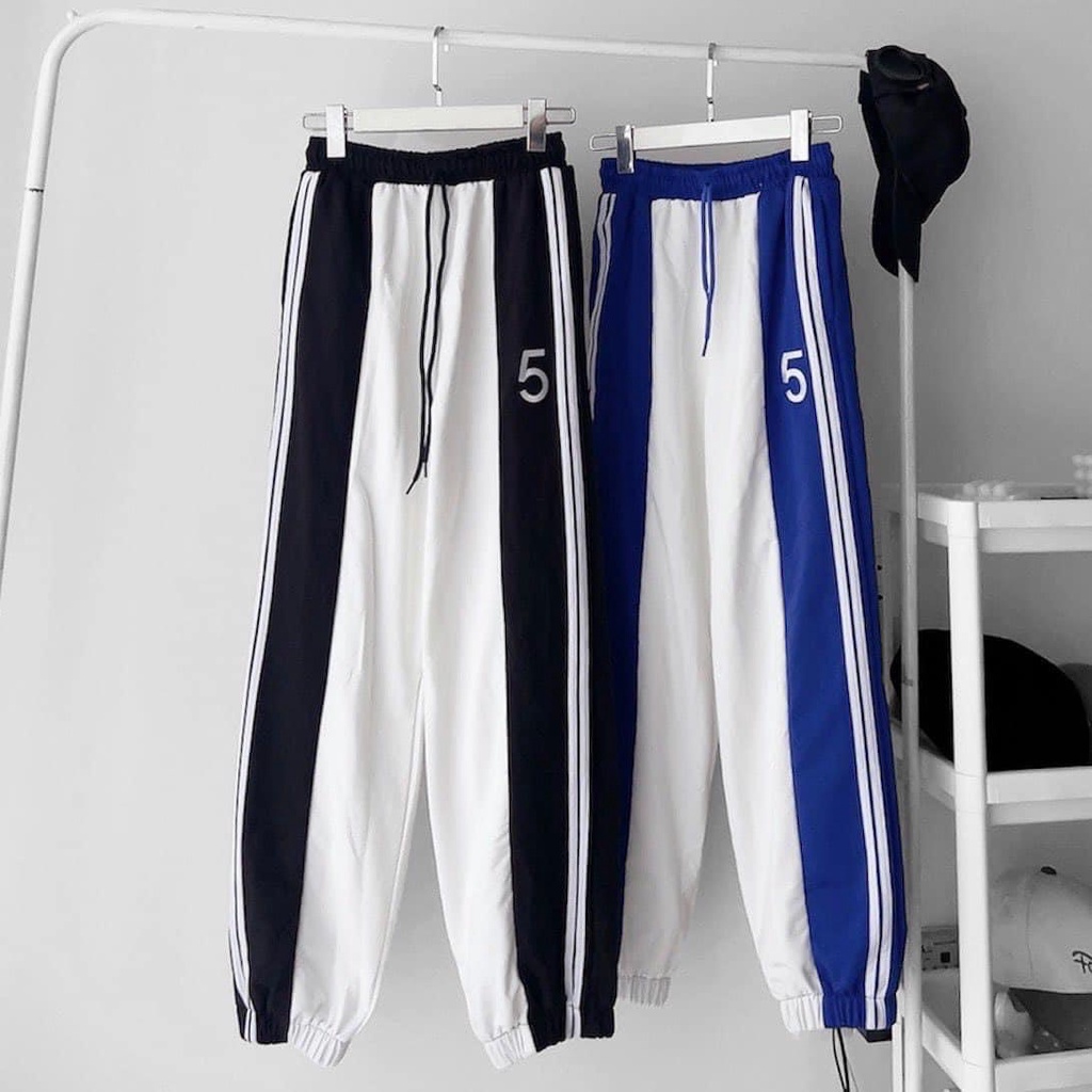 Quần jogger sọc số 5 unisex (Ảnh thật shop tự chụp)