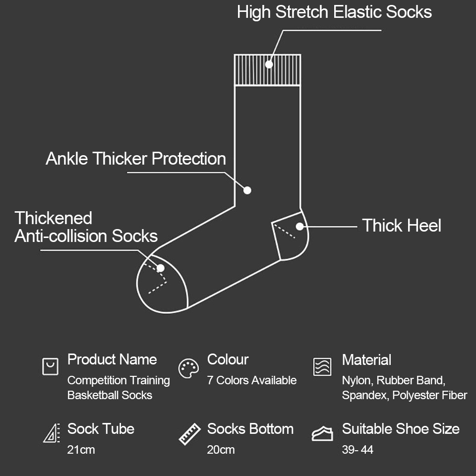 Vớ Cotton Thể Thao Dày Dặn Bảo Vệ Mắt Cá Chân Chống Trượt Thoải Mái Cho Người Lớn