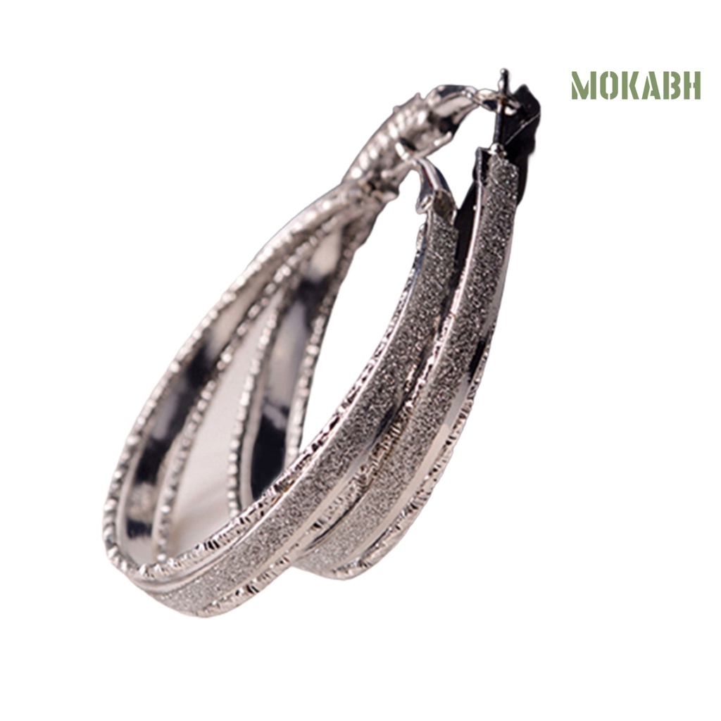 1 Đôi Bông Tai Hình Tròn Bằng Hợp Kim Lấp Lánh Thời Trang Cho Nữ