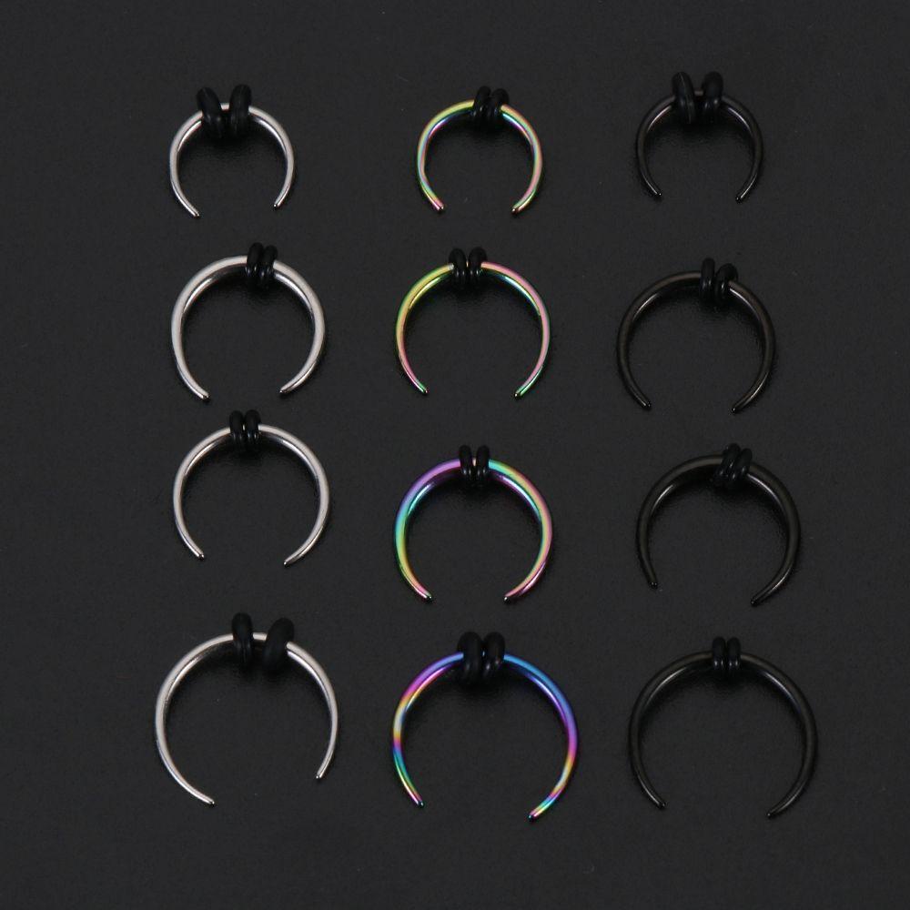 SUMU Khuyên Mũi Hình Sừng Ngựa Màu Đen Nhiều Màu Thời Trang