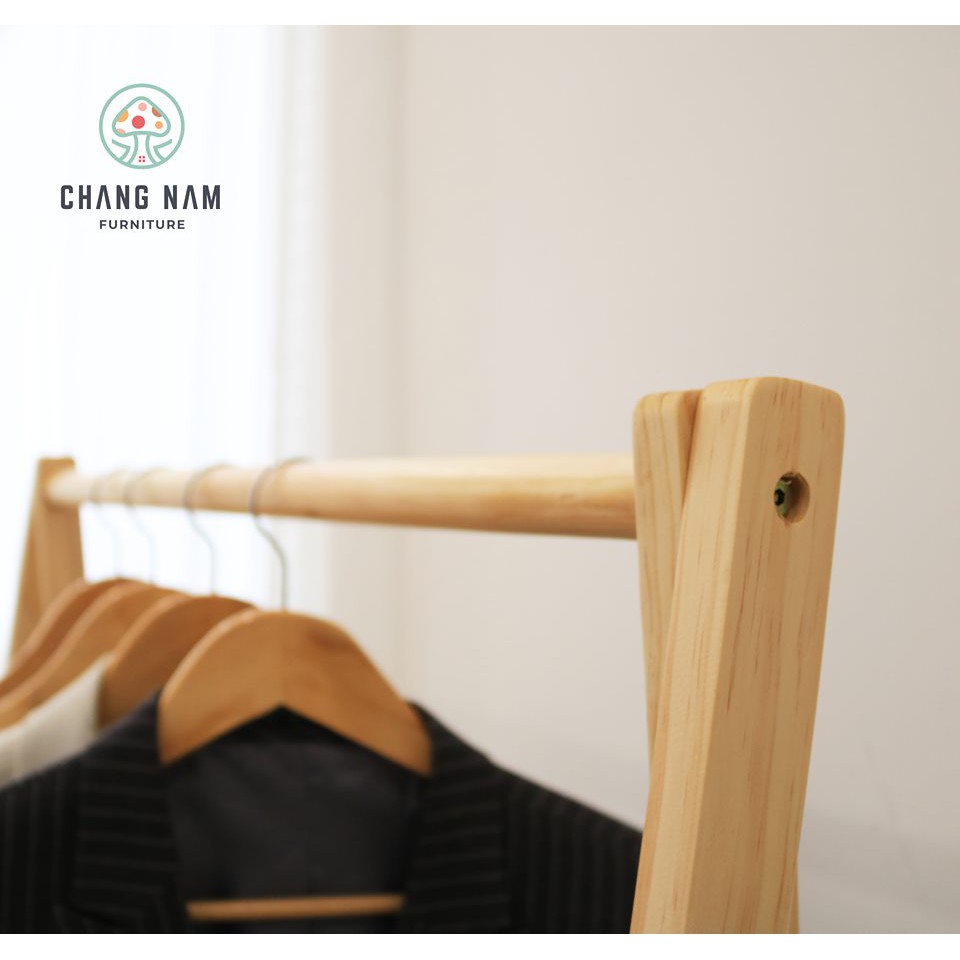 GIÁ TREO QUẦN ÁO CHỮ A HÀN QUỐC 2 TẦNG LẮP RÁP - NGANG 86CM - MÀU GỖ TỰ NHIÊN | BigBuy360 - bigbuy360.vn