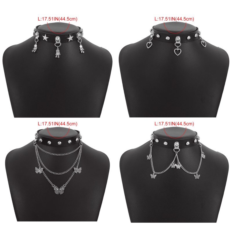 Vòng Cổ Choker Da Đính Đinh Tán Phong Cách Harajuku Cá Tính Cho Nam Nữ