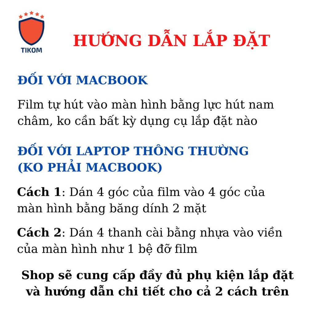 Film chống nhìn trộm cho laptop và macbook bảo vệ riêng tư  – Tikom shop