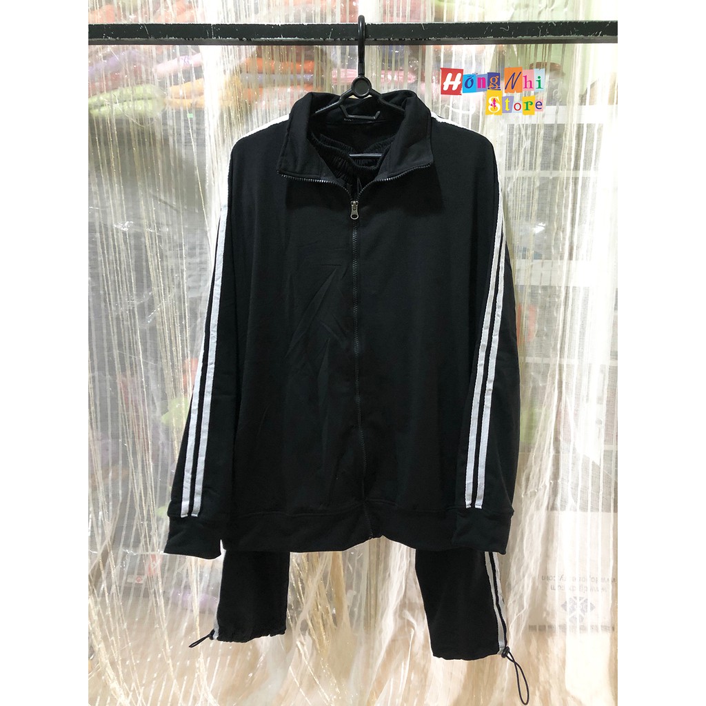 Set Bộ Thể Thao Oversize Ulzzang Unisex Áo Khoác Tay Dài Quần Jogger Dài Màu Đen Cao Cấp - MM