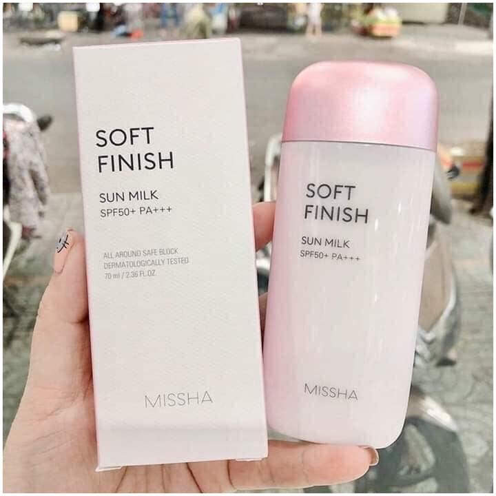 KEM CHỐNG NẮNG, KEM CHỐNG NẮNG MISSHA HỒNG All-Around SPF50+/PA++++ SUN MILK