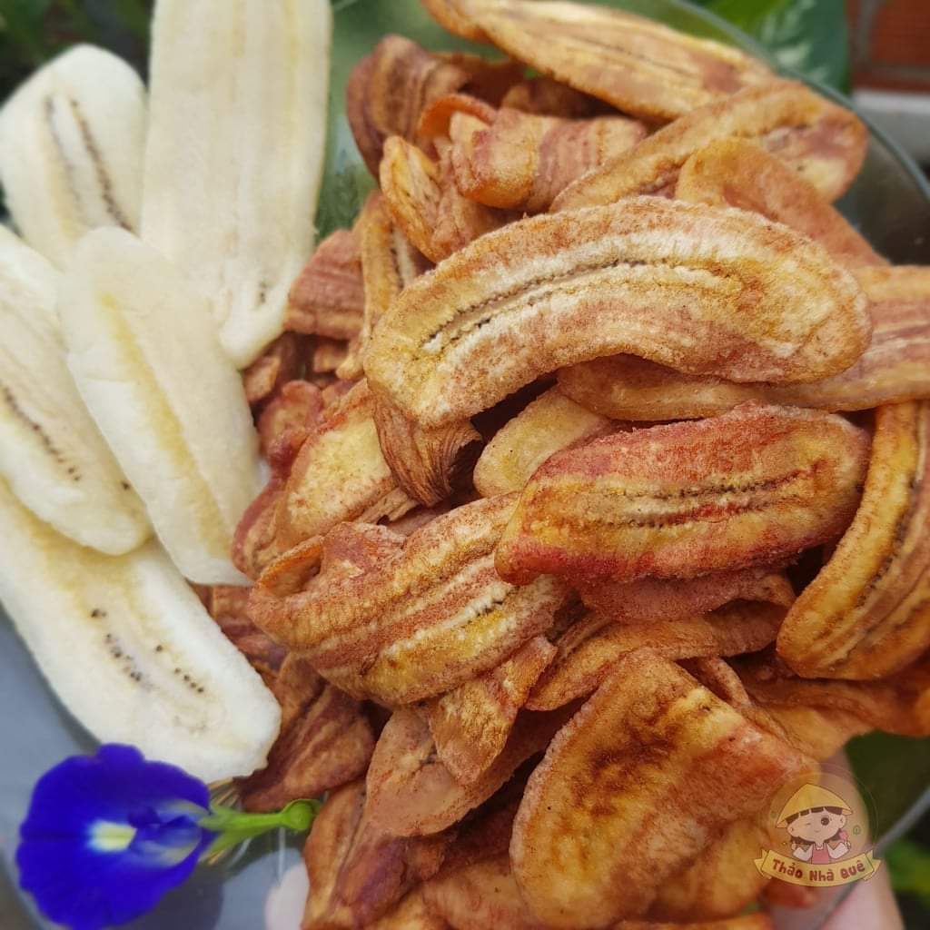 Chuối sấy mộc nguyên chất ăn kiêng không đường khô giòn, trái cây sấy không chất bảo quản