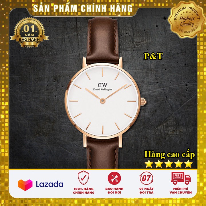 Đồng Hồ Nam Nữ ĐW Quartz Dây Da, Mặt Kính Chống Xước, Khung Thép Không Gỉ - Hàng Cao Cấp - Đồng hồ P&T