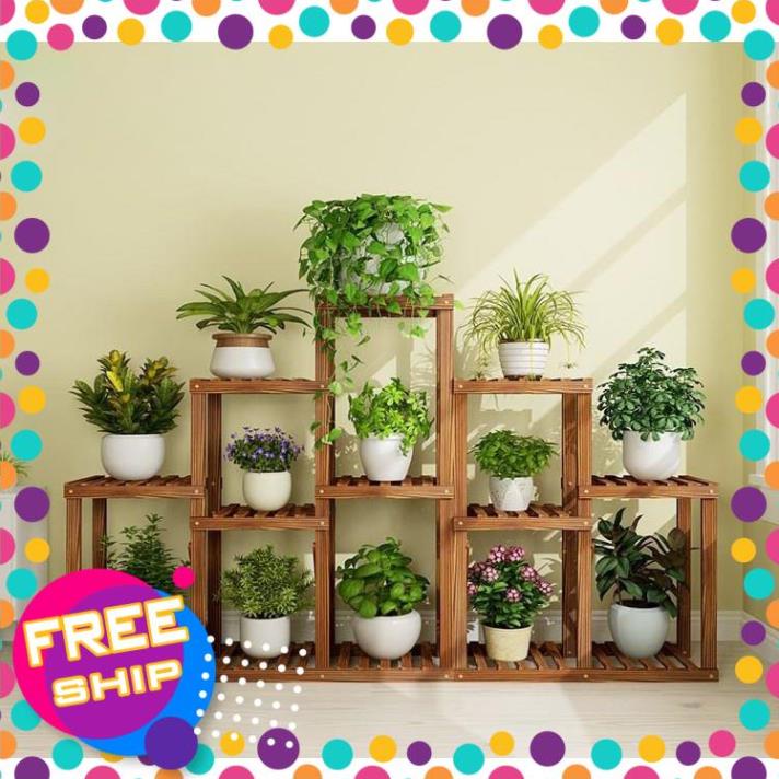 Giá đựng cây 4 + 6 sàn ô vuông - kệ cây cảnh - Kệ cây 6 sàn vuông GREEN INTETOR STORE