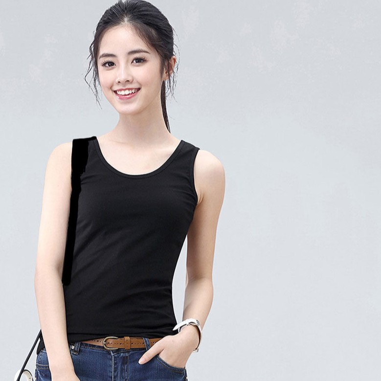 Áo sát nách CHOOBE dáng ôm cotton mịn không đệm có độ co giãn tốt điều chỉnh được cao cấp cho nữ