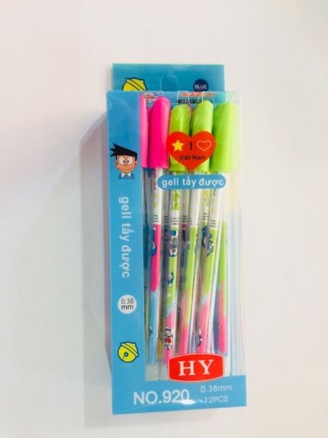 Hộp 12 cây Viết bi bôi được , bút tẩy được , xoá