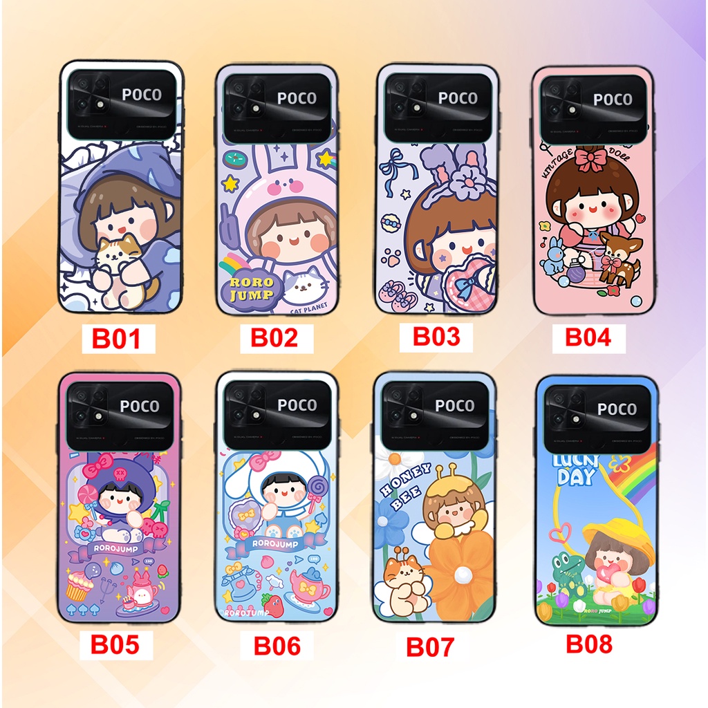 Ốp lưng Xiaomi Poco C40 cô giá jumpzozo cực đáng yêu/ ốp em bé cute
