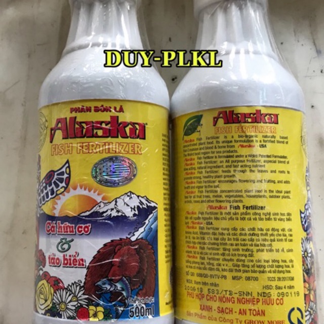 Phân cá Alaska - Hàng Growmore. Hữu cơ Xanh - Sạch - An Toàn. Npk: 5-1-1: Fish Emulsion - 500ml.