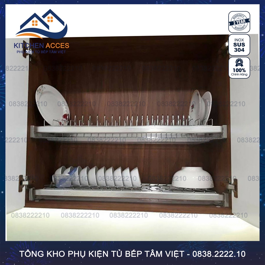 Kệ Bát Đĩa Cố Định 2&3 Tầng Nan Inox304 Cao Cấp - Bảo Hành Chính Hãng [Có Thợ Lắp Đặt]