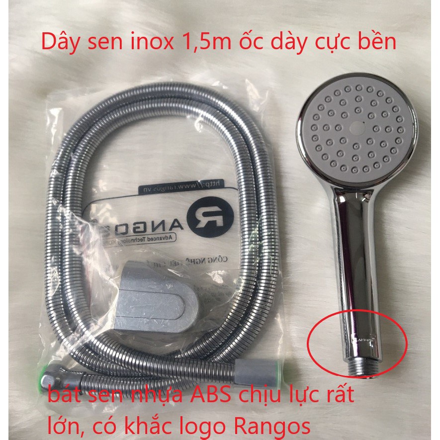 Bộ sen tắm Rangos RG-01S, Sen vòi cao cấp đồng mạ crom chính hãng bảo hành tem điện tử 3 năm