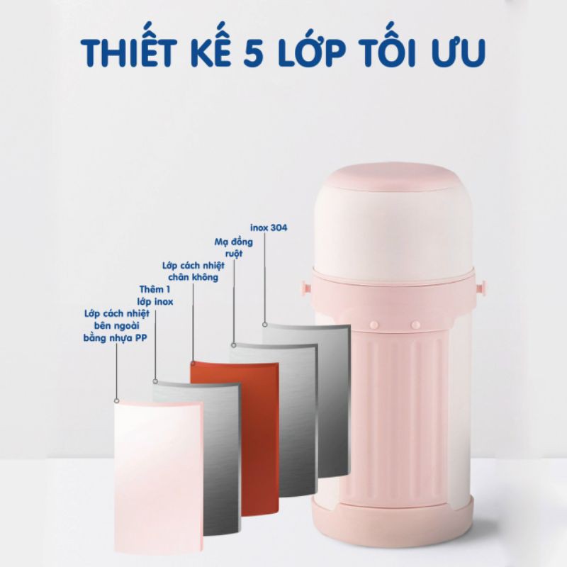 Bình ủ cháo giữ nhiệt Doux Inox 304
