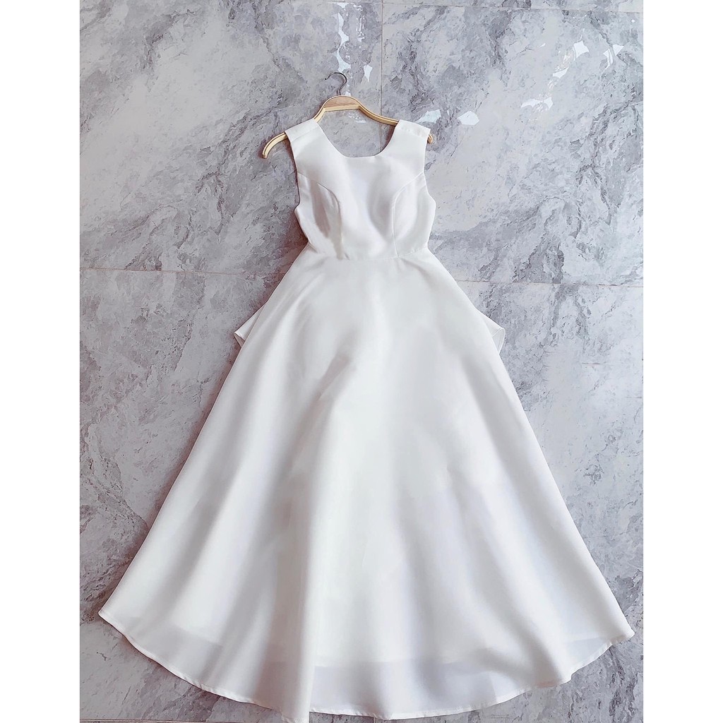 [Mã SKAMSALEP6 giảm 10% tối đa 100K đơn 150K] Đầm Trắng Xòe Hai Dây Hở Lưng Có Lót Trong [Ảnh Thật Cuối] - DX986 | BigBuy360 - bigbuy360.vn