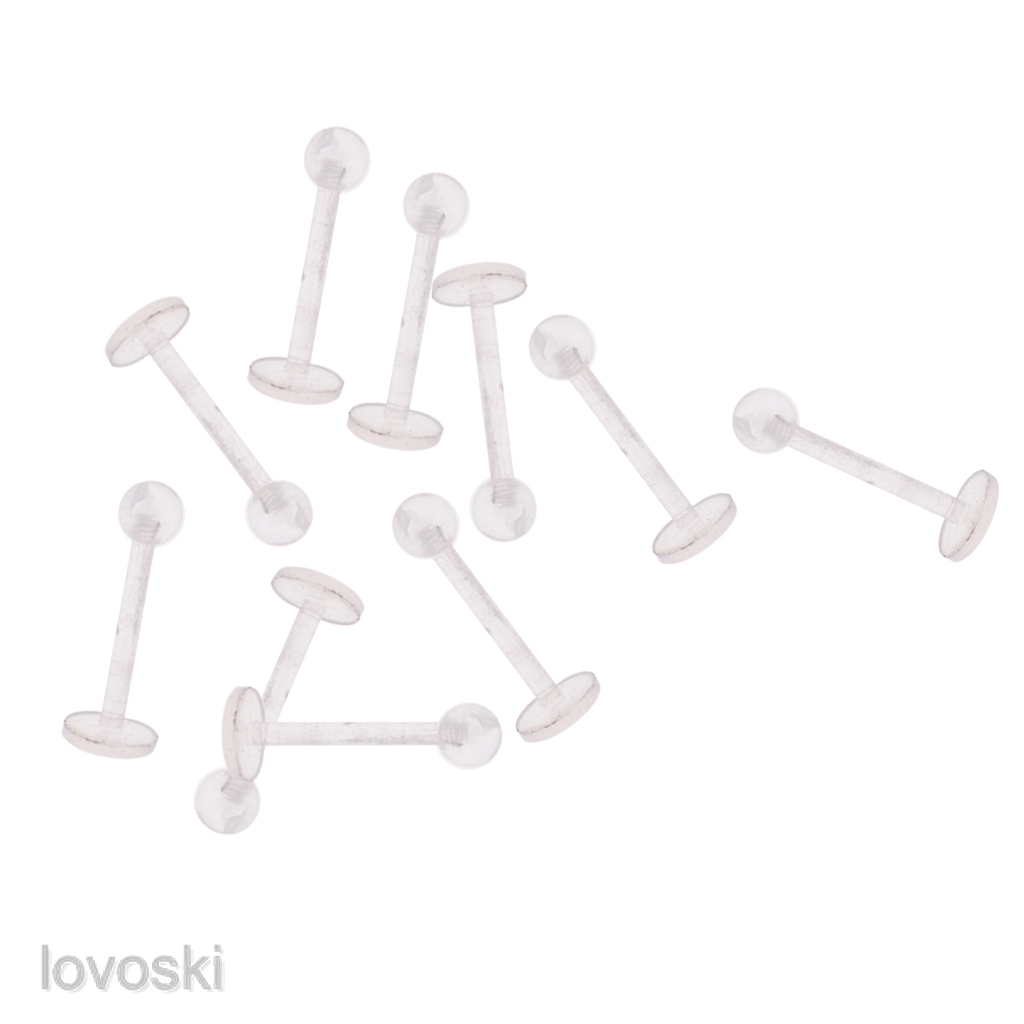Set 10 Khuyên Lưỡi Bằng Acrylic Trong Suốt Cá Tính