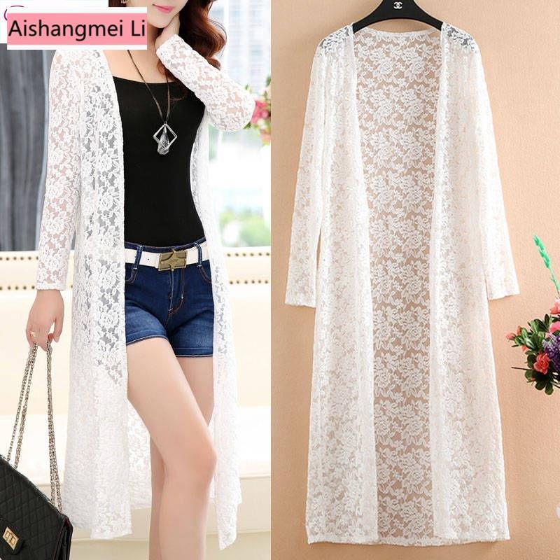 Áo Khoác Ren Cardigan Mỏng Tay Dài Chống Nắng Phong Cách Hàn Quốc Thời Trang Mùa Hè 2022 Cho Nữ