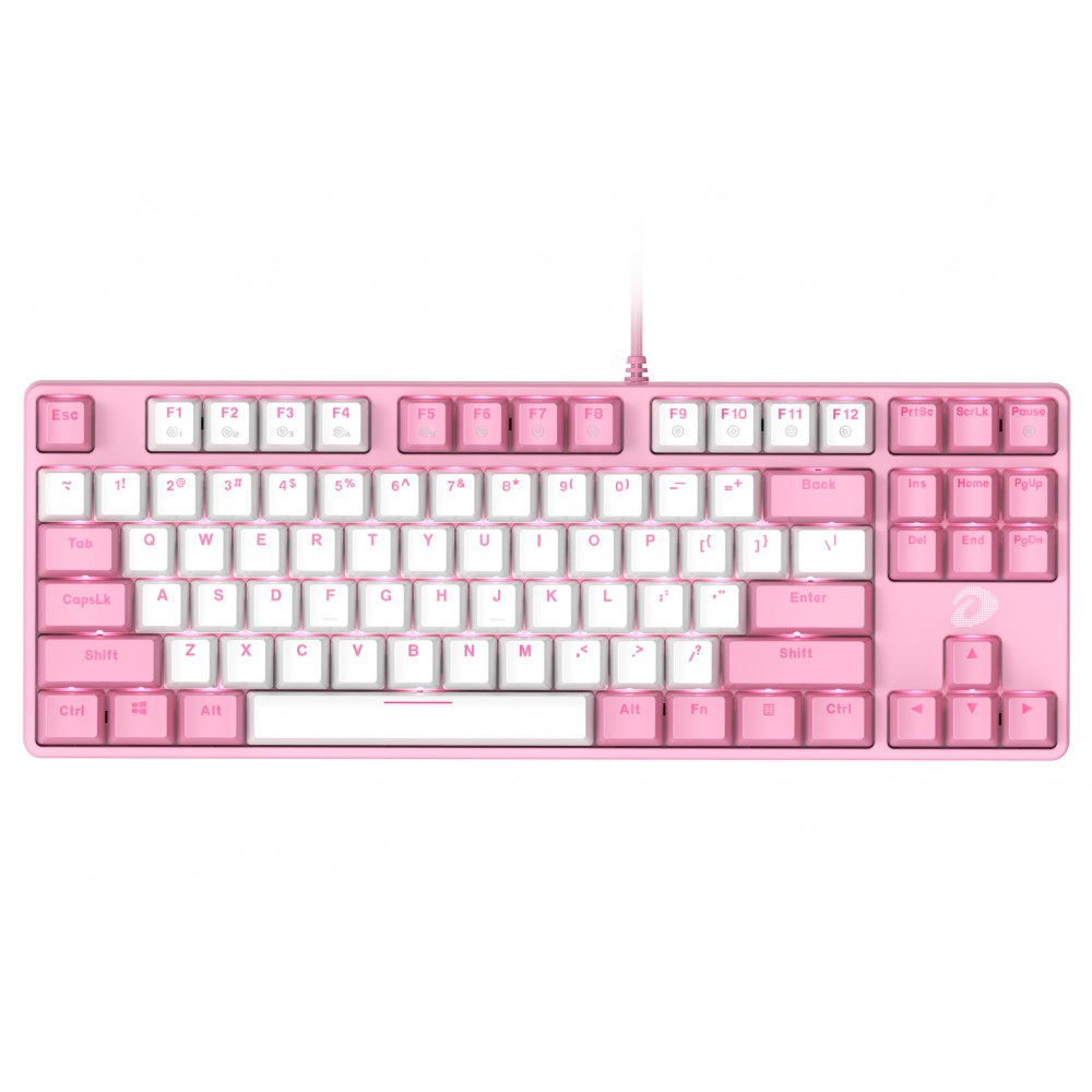 Bàn phím cơ Gaming DAREU EK87 PINK-WHITE (PINK-LED, Blue/ Brown/ Red D switch) - New - Chính Hãng - BH 24 Tháng