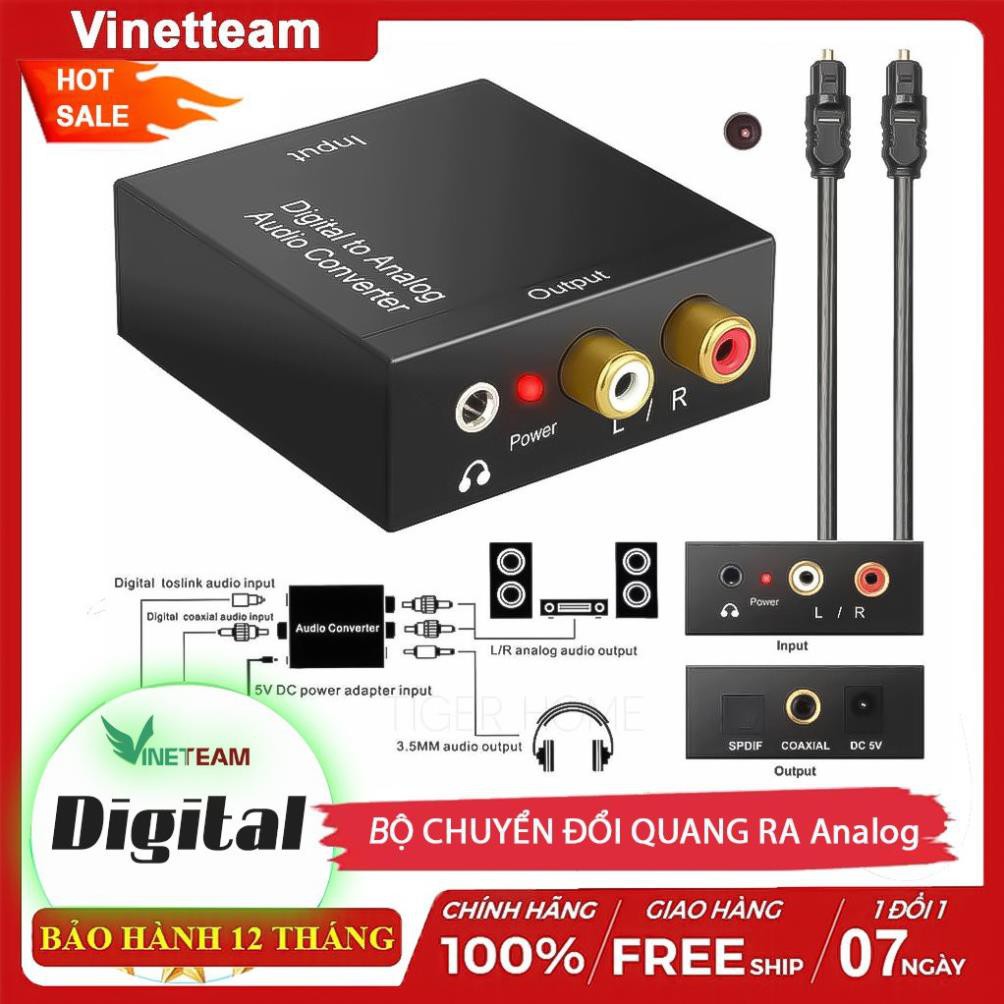 Freeship 50k Bộ chuyển đổi Optical Audio to RCA Audio - Digital to Analog Audio R/L Kèm dây quang -DC633