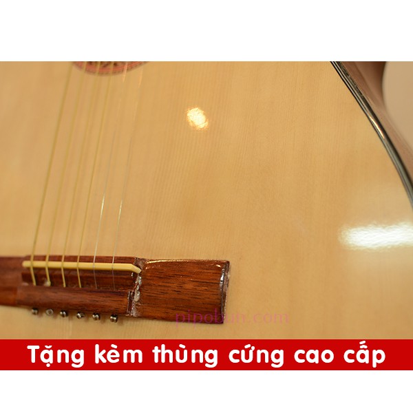 Đàn Guitar Classic gỗ Hồng Đào nguyên tấm tặng kèm Thùng cao cấp