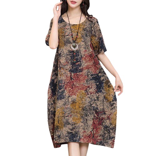 ZANZEA Đầm dáng dài họa tiết hoa cổ điển cho nữ | BigBuy360 - bigbuy360.vn