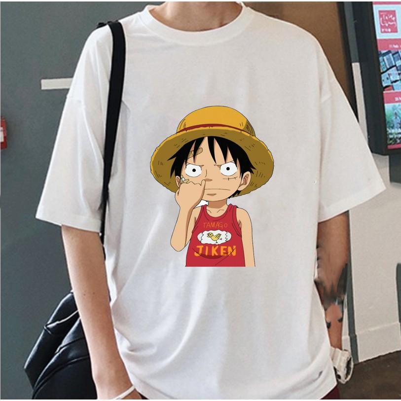 Áo Thun Nam nữ Tay Lỡ Unisex Luffy OnePiece NGOÁI MŨI SIÊU DỄ THƯƠNG